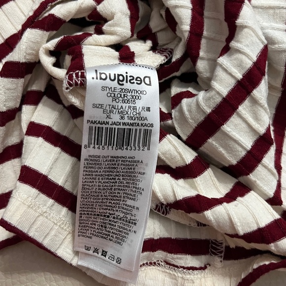 Desigual Women’s Floral Lace Striped Fine Knit Sweater -Made in Portugal- XL - Picture 11 of 13